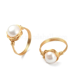Natural Cultured Freshwater Pearl Finger Rings for Women&nbsp;RJEW-JR01029