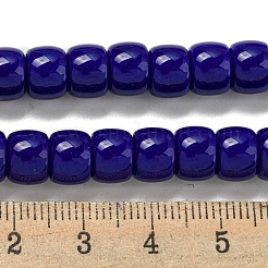 オペークガラスビーズ連売り  バレル  ミッドナイトブルー  8x6mm  穴：1.6mm  約61~62個/連  14.84''~15.16''（37.7~38.5センチメートル）&nbsp;X-GLAA-NH0002-B01