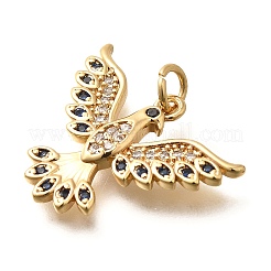 Brass Micro Pave Cubic Zirconia Pendants&nbsp;KK-B128-12G-01