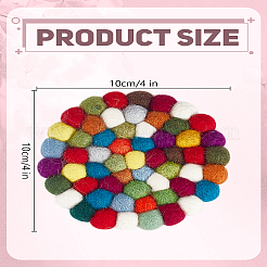 1Pc Round Wool Felt Ball Coasters&nbsp;AJEW-LP0005-94
