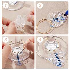 Transparent Acrylic Leaf Wine Glass Charms&nbsp;AJEW-AB00117