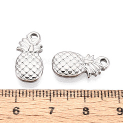 304ステンレススチール製パイナップルペンダント  ステンレス鋼色  17x8x3mm  穴：1.5mm&nbsp;STAS-T069-29P