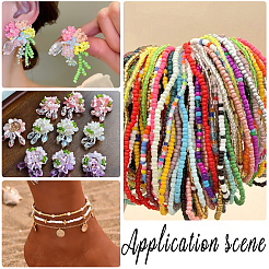 DIYファインディングキット  ガラス＆アクリルビーズを含む  きいろ  E：1.5~8x1.5~3.5mm  穴：0.5~1mm&nbsp;DIY-PA0001-90E