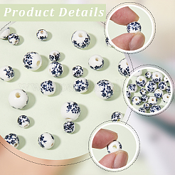 100Pcs Handmade Printed Porcelain Beads Sets&nbsp;PORC-SP0001-06A