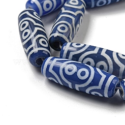 Blue Tibetan Style dZi Beads Strands&nbsp;TDZI-NH0001-B12-01
