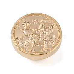 クリスマスシリーズ ワックスシーリング 真鍮スタンプヘッド  ワックスシーリングスタンプ用  ゴールドカラー  サンタクロース  25x15mm  内径：7mm&nbsp;LS-AJEW-Z031-04G-05