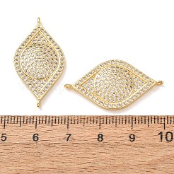 Brass Micro Pave Clear Cubic Zirconia Connector Charms&nbsp;CU-CBA4579-03G-C