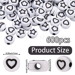 600Pcs Opaque Acrylic Beads&nbsp;OACR-PA0001-27