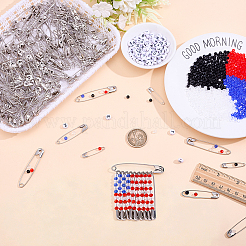 DIY安全ピンキット  鉄製安全ピンを含む  ガラスビーズ  アクリルビーズ  混合図形  ミックスカラー  4mm  穴：1mm  4スタイル  150個/スタイル  600pc&nbsp;DIY-PH0038-69A