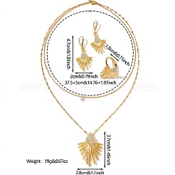 Alloy Crystal Rhinestone Double Layer Necklace & Earrings & Rings Sets&nbsp;FS-WG16ACC-01