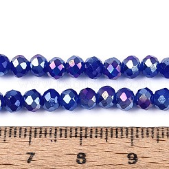 電気メッキガラスビーズ連売りを焼く  ABカラー  多面カット  ロンデル  ブルー  4x3mm  穴：1mm  約105~110個/連  38~39cm&nbsp;DGLA-A039-J4mm-B25