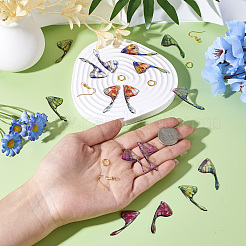 DIY Brass & Epoxy Resin Butterfly Wing Dangle Earring Jewelry Kits&nbsp;DIY-TA0010-65B