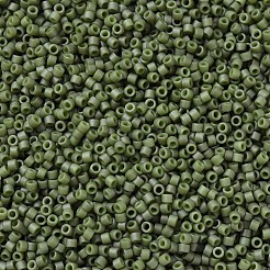MIYUKIデリカビーズ  シリンダー  日本製シードビーズ  11/0  （db0391)艶消し不透明オリーブ光沢  1.3x1.6mm  穴：0.8mm  約2000PCS /ボトル  10 G /ボトル&nbsp;SEED-JP0008-DB0391