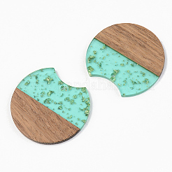 Transparent Resin & Walnut Wood Pendants&nbsp;LS-RESI-S389-001A-B03