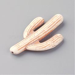 合成マグネサイトビーズ  サボテン  小麦  59x34x6mm  穴：2mm&nbsp;TURQ-Q101-03