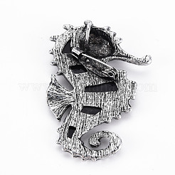 Sea Horse Shape Natural Abalone Shell/Paua Shell Brooch Pin&nbsp;G-N333-006-RS