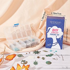 レトロなオーシャンスタイルのDIYイヤリング作成キット202個  合金ビーズ＆ペンダント＆ビーズキャップを含む  合成ターコイズ  淡水シェルペンダント  真鍮のピアスフック  鉄パーツ  アンティークブロンズ＆ブルーパティナ&nbsp;DIY-SC0014-91