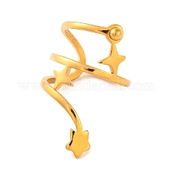 Ion Plating(IP) 304 Stainless Steel Star Finger Rings for Women&nbsp;RJEW-S414-24B-G