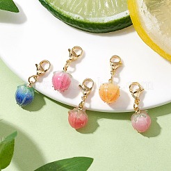 Flower Epoxy Resin Pendant Decoration&nbsp;HJEW-JM02306