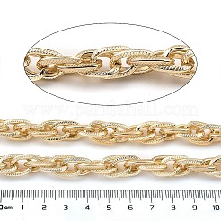 アルミロープチェーン  溶接されていない  スプールで  ライトゴールド  16x10x2.5mm  約16.40フィート（5m）/ロール&nbsp;CHA-C002-01KCG