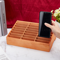 24-Grid Wooden Cell Phone Storage Box&nbsp;AJEW-WH0258-969B