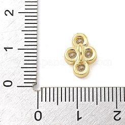 真鍮パヴェクリアキュービックジルコニアスライドチャーム  菱形  ゴールドカラー  11.5x8.5x6.5mm  穴：3mm&nbsp;KK-Z072-15G