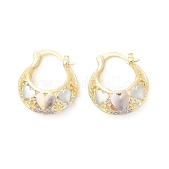 Brass Two Tone Hoop Earrings&nbsp;EJEW-B117-05