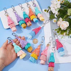 12Pcs 6 Colors Handmade Macrame Nylon Thread Pendant Decorations&nbsp;HJEW-DC0001-35