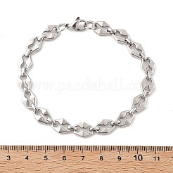 304ステンレススチールコーヒー豆チェーンブレスレット女性男性用  ステンレス鋼色  8-5/8インチ（21.9cm）&nbsp;BJEW-F488-12P