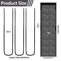 プラスチック製の椅子の布  ラウンジチェアの布張り交換用品  ロープ付き  グレー  1590x425x2~4mm  穴：8.5mm&nbsp;AJEW-WH0031-62A