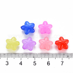 透明なアクリルビーズ  模造ゼリー  スター  ミックスカラー  10x10.5x6mm  穴：1.6mm  約1690個/500g&nbsp;MACR-S373-26E