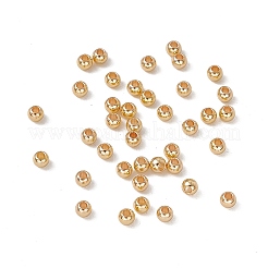 真鍮ビーズ  長持ちメッキ  ラウンド  18KGP本金メッキ  3x2.5mm  穴：1.2mm&nbsp;KK-A171-06G-02