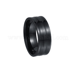 男性用ステンレススチールエナメル指輪201個  ブラック  8mm  usサイズ7（17.3mm）&nbsp;FS-WGADAB4-06