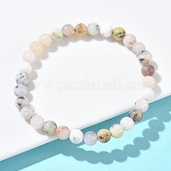 Natural Green Opal Round Beads Stretch Bracelets for Women&nbsp;BJEW-Z158-03L-04