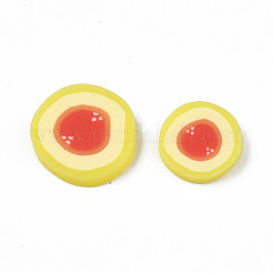 手作り樹脂クレイカボション  模造食品  卵焼き  レッドオレンジ  9~12.5x2mm  約4400個/1000g&nbsp;CLAY-N006-64