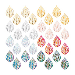 32Pcs 8 Colors Stainless Steel Pendants&nbsp;STAS-PH0007-13