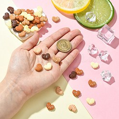 不透明樹脂模造食品デコデンカボション  ハートチョコレート  ミックスカラー  11x14x5mm&nbsp;RESI-CJC0023-11