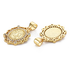 Brass Micro Pave Cubic Zirconia Pendants&nbsp;KK-Q252-059-NF