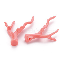 合成サンゴビーズ  ブランチ  染め  鮭色  43.5~44.5x34x7.5mm  穴：1.5mm&nbsp;CORA-T011-15A