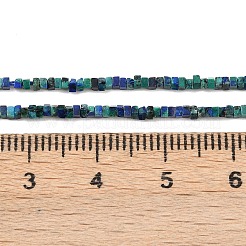 天然クリソコラとラピスラズリビーズ連売り  正方形  1.5x1.5x1~1.5mm  穴：0.5mm  約344個/連  14.96''（38センチメートル）&nbsp;G-K399-B08-01
