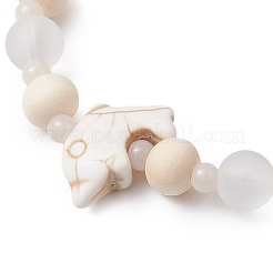 Synthetic Turquoise & Wood & Glass Beaded Stretch Bracelets for Boys Girls&nbsp;BJEW-JB11127-03
