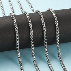 変色しにくい304ステンレススチール製チェーン  スプールで  ステンレス鋼色  4.8x3x0.8mm  約82.02フィート（25m）/ロール&nbsp;STAS-O076-07