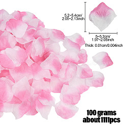 サテン人工バラの花びら100g  結婚式のバージンロードやテーブルのセンターピース、パーティー用コンフェッティ、プチギフト、インテリア装飾としておすすめ  淡いバイオレットレッド  52~54x50~52x0.1mm  1111個/ 100g&nbsp;DIY-SP0005-68C