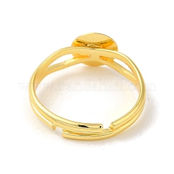 Rack Plating Adjustable Brass Plain Pad Ring Settings&nbsp;KK-K277-02G