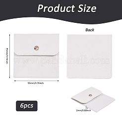 6Pcs PU Leather with PVC Pouches with Snap Button&nbsp;ABAG-WH0072-036B