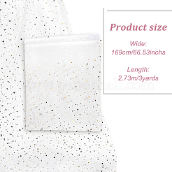 Star Moon Pattern Polyester Mesh Lace Fabric&nbsp;DIY-WH0504-446C