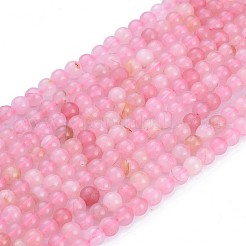 天然石ローズクォーツビーズ連売り  ラウンド  6~6.5mm  穴：0.8~1mm  約60~63個/連  15インチ〜15.5インチ&nbsp;G-F591-04-6mm