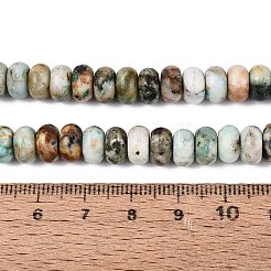 天然クリソコラとラピスラズリビーズ連売り  ロンデル  スムーズ  7.5~8.5x4~5.5mm  穴：0.9~1mm  約75~94個/連  14.76~15.35インチ（37.5~39cm）&nbsp;G-N367-02A-13