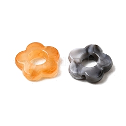 透明なアクリルビーズ  花  ツートン  ミックスカラー  14x14.5x4mm  穴：1.6mm  約1000個/500g&nbsp;MACR-K359-48