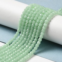 合成蓄光ストーンビーズ連売り  多面カット  バレル  暗闇で光る  ミディアムシーグリーン  4x3.5mm  穴：0.7mm  約102個/連  14.37インチ（36.5cm）&nbsp;G-C086-01B-07
